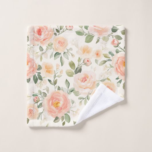 Schöne Pfirsichblumen Brautdusche Badhandtuch Set (Waschlappen)