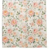 Schöne Pfirsichblumen Brautparty Duschvorhang (Vorderseite)