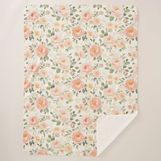Schöne Pfirsichblumen Sherpadecke (Vorderseite)