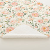 Schöne Pfirsichblumen Sherpadecke (3/4)