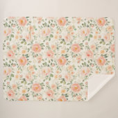 Schöne Pfirsichblumen Sherpadecke (Vorderseite (Horizontal))