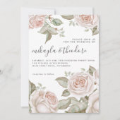 Schöne Pfirsichblüte Rose Einladung (Vorderseite)