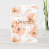 Schöne Pfirsichblüten Geburtstag Karte (Vorderseite)