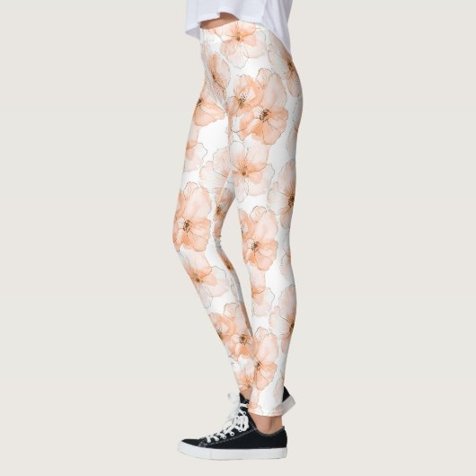 Schöne Pfirsichblüten Geburtstag Leggings (Links)