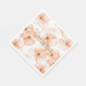 Schöne Pfirsichblüten Geburtstag Serviette (Ecke)