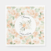 Schöne Pfirsichblüten Hochzeit Serviette (Vorderseite)