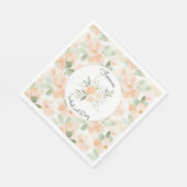 Schöne Pfirsichblüten Hochzeit Serviette (Ecke)