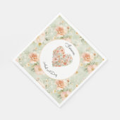 Schöne Pfirsichblüten Hochzeit Serviette (Ecke)