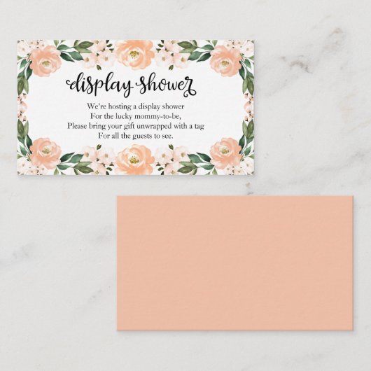 Schöne Pfirsichblütendusche Begleitkarte (Vorne/Hinten)