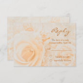 Schöne pfirsichcreme Rose Hochzeit RSVP (Vorne/Hinten)