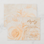 Schöne pfirsichcreme Rose Hochzeit RSVP Karte (Vorne/Hinten)