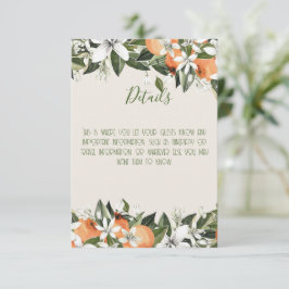 Schöne Pfirsiche und farbenfrohe Folientöne Begleitkarte