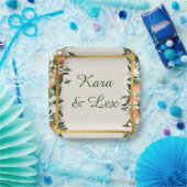 Schöne Pfirsiche und Folios farbig Pappteller (Party)