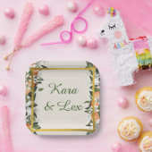 Schöne Pfirsiche und Folios farbig Pappteller (Party)