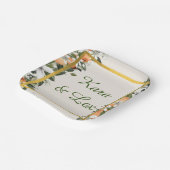 Schöne Pfirsiche und Folios farbig Pappteller (Gewinkelt)