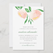 Schöne Pfirsichfarben Blume Geburtstag Einladung (Vorderseite)