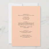 Schöne pfirsichfarbene Rose. Hochzeit der Blumen Einladung (Rückseite)