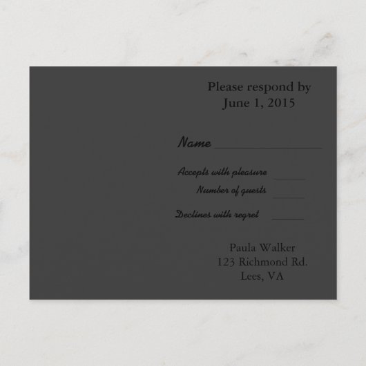 Schöne Pfirsichgelbe und grüne uAwg Einladungspostkarte (Rückseite)