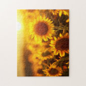 schöne Pflanze Blume Sonnenblume bei Sonnenunterga Puzzle (Vertikal)