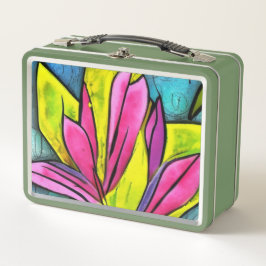 Schöne Pflanze Metall Brotdose