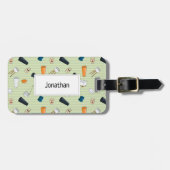 Schöne Pflanze mit grünem gestreiftem Hintergrund Gepäckanhänger (Vorderseite horizontal)