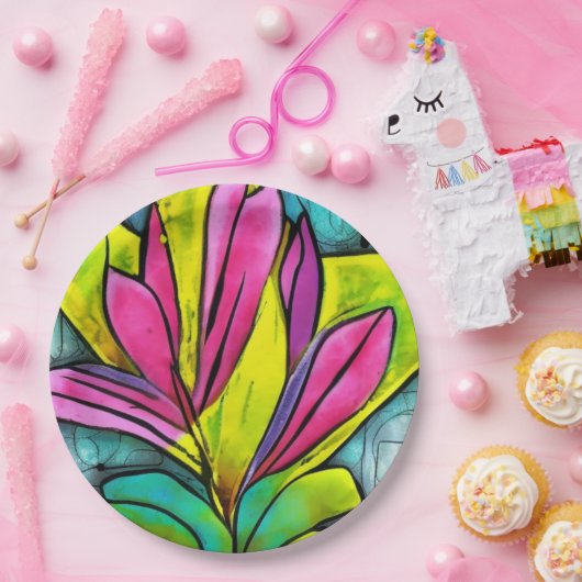 Schöne Pflanze Pappteller (Party)