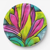 Schöne Pflanze Pappteller (Vorderseite)