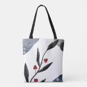 Schöne Pflanze Red Berries Blätter Winterdesign Tasche (Rückseite)