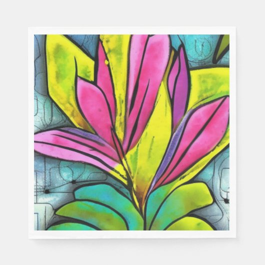 Schöne Pflanze Serviette (Vorderseite)