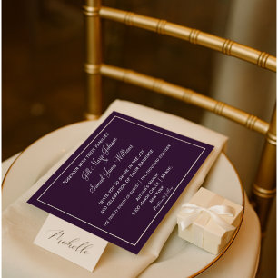 Schöne Pflaume und graue Hochzeit Einladung