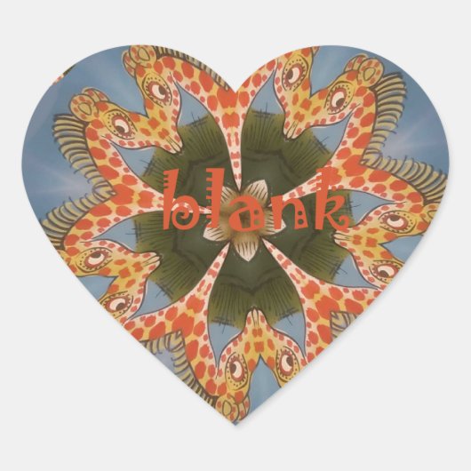 Schöne phantastische afrikanische Giraffe Blanche Herz-Aufkleber (Vorderseite)