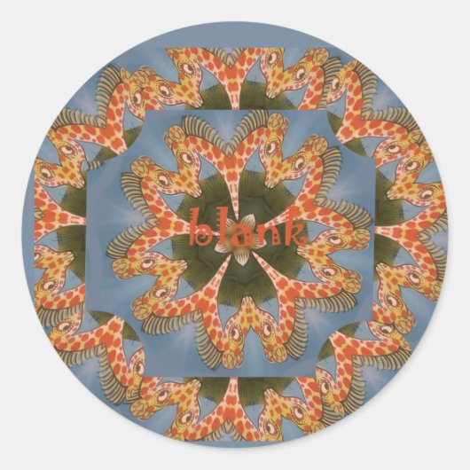 Schöne phantastische afrikanische Giraffe Blanche Runder Aufkleber (Vorderseite)