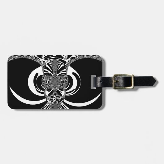 Schöne phantastische afrikanische Schwarzweißkunst Gepäckanhänger (Vorderseite horizontal)