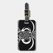 Schöne phantastische afrikanische Schwarzweißkunst Gepäckanhänger (Vorderseite vertikal)