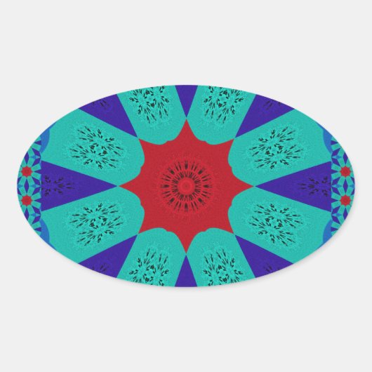 Schöne Phantastische ägyptische Feminine-Design-Fa Ovaler Aufkleber (Vorderseite)