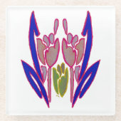 Schöne Phantastische Blauer und Lila Rote Rose Glasuntersetzer (Vorderseite)