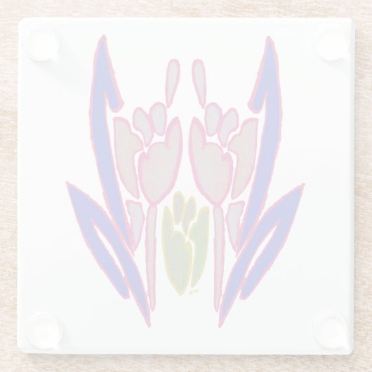 Schöne Phantastische Blauer und Lila Rote Rose Glasuntersetzer (Rückseite)