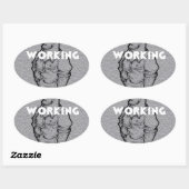 Schöne Phantastische Bleistiftskizze: Arbeitsübers Ovaler Aufkleber (Blatt)