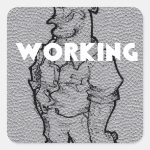 Schöne Phantastische Bleistiftskizze: Arbeitsübers Quadratischer Aufkleber