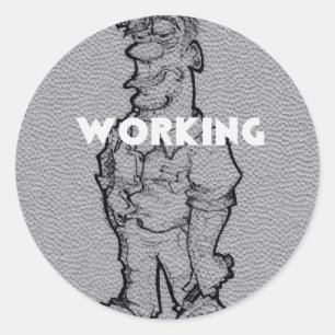 Schöne Phantastische Bleistiftskizze: Arbeitsübers Runder Aufkleber