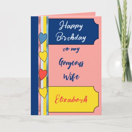 Schöne phantastische Ehefrau Korallenblauer Geburt Karte (Vorderseite)