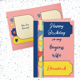 Schöne phantastische Ehefrau Korallenblauer Geburt Karte