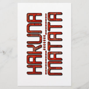 Schöne Phantastische Embossed Red Hakuna Matata Te Briefpapier