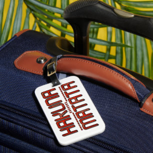 Schöne Phantastische Embossed Red Hakuna Matata Te Gepäckanhänger