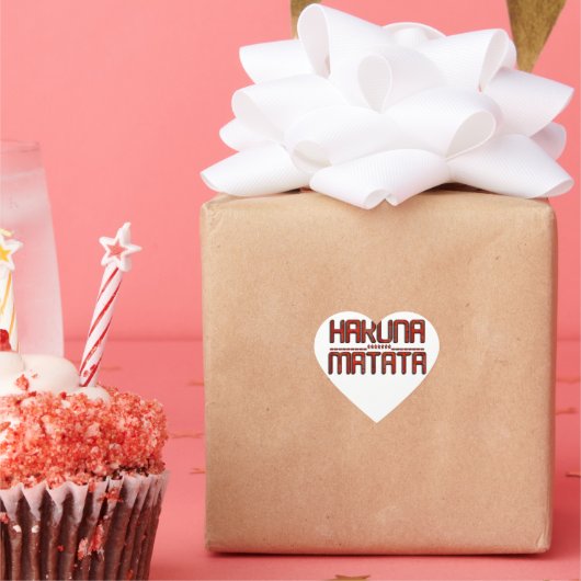 Schöne Phantastische Embossed Red Hakuna Matata Te Herz-Aufkleber (Party)