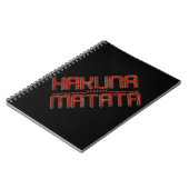 Schöne Phantastische Embossed Red Hakuna Matata Te Notizblock (Linke Seite)