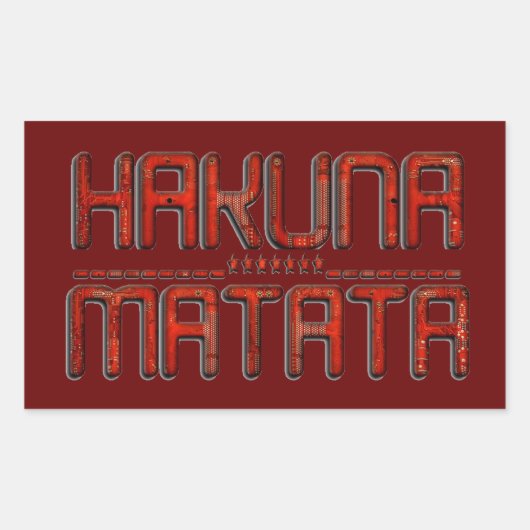 Schöne Phantastische Embossed Red Hakuna Matata Te Rechteckiger Aufkleber (Vorderseite)