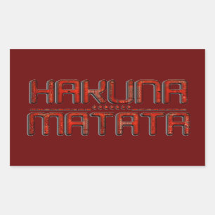 Schöne Phantastische Embossed Red Hakuna Matata Te Rechteckiger Aufkleber