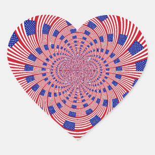 Schöne Phantastische Flagge der Vereinigten Staate Herz-Aufkleber