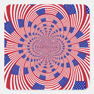 Schöne Phantastische Flagge der Vereinigten Staate Quadratischer Aufkleber